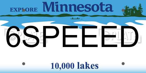 6SPEEED Minnesota License Plate