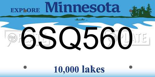 6SQ560 Minnesota License Plate