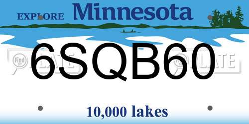 6SQB60 Minnesota License Plate