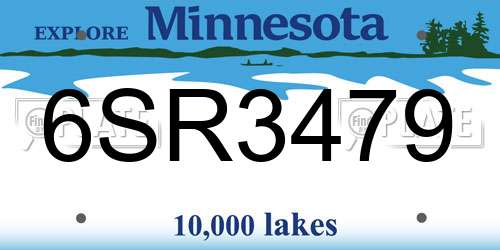 6SR3479 Minnesota License Plate