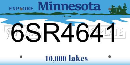 6SR4641 Minnesota License Plate