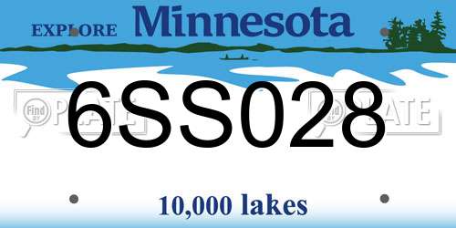 6SS028 Minnesota License Plate