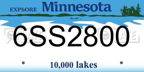 6SS2800 Minnesota License Plate