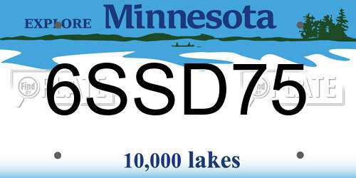6SSD75 Minnesota License Plate