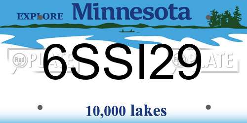 6SSI29 Minnesota License Plate
