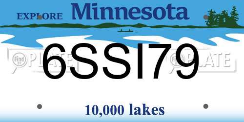 6SSI79 Minnesota License Plate