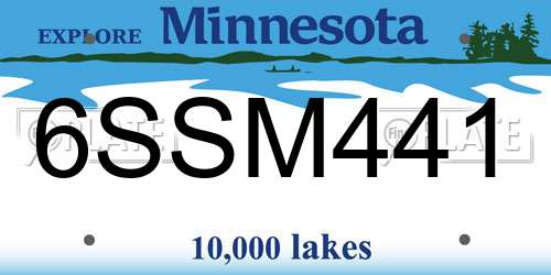 6SSM441 Minnesota License Plate
