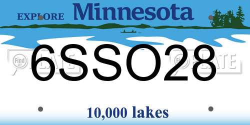 6SSO28 Minnesota License Plate