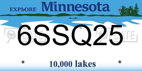 6SSQ25 Minnesota License Plate