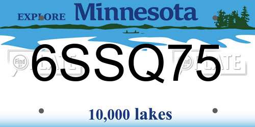 6SSQ75 Minnesota License Plate