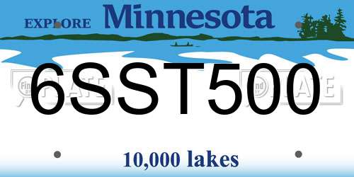 6SST500 Minnesota License Plate