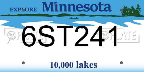 6ST241 Minnesota License Plate