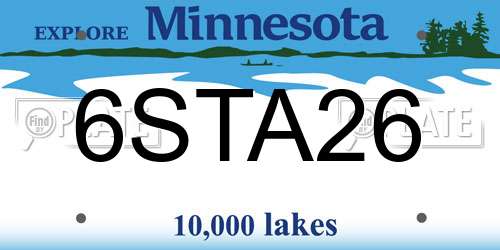6STA26 Minnesota License Plate