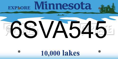 6SVA545 Minnesota License Plate