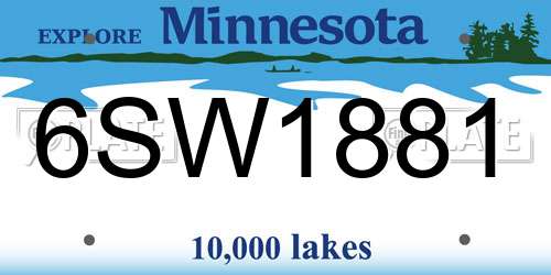 6SW1881 Minnesota License Plate