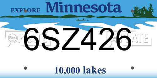 6SZ426 Minnesota License Plate