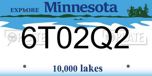 6T02Q2 Minnesota License Plate