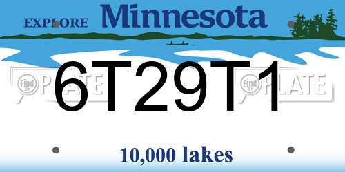 6T29T1 Minnesota License Plate