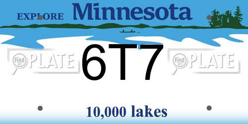6T7 Minnesota License Plate