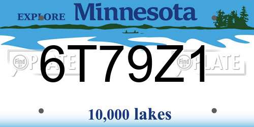 6T79Z1 Minnesota License Plate
