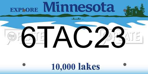 6TAC23 Minnesota License Plate