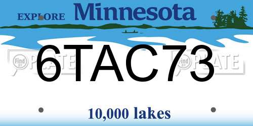 6TAC73 Minnesota License Plate