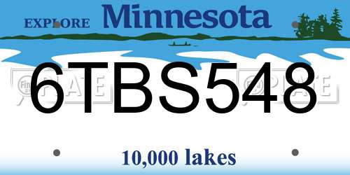 6TBS548 Minnesota License Plate
