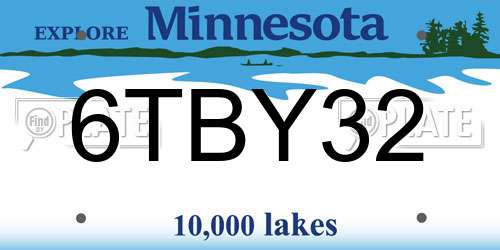 6TBY32 Minnesota License Plate