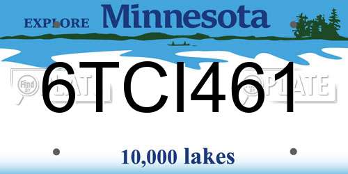 6TCI461 Minnesota License Plate