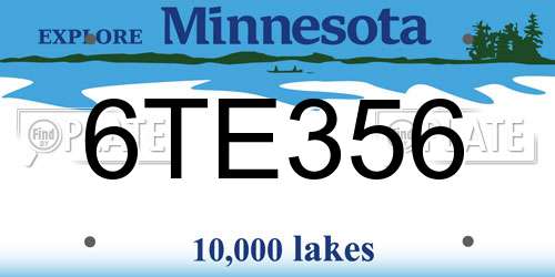 6TE356 Minnesota License Plate