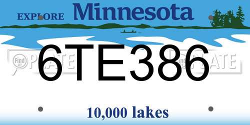 6TE386 Minnesota License Plate
