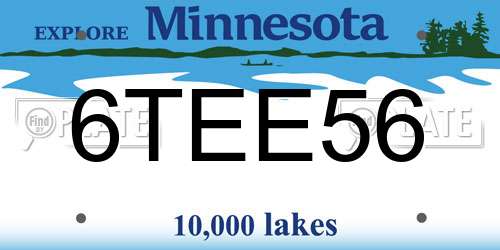 6TEE56 Minnesota License Plate