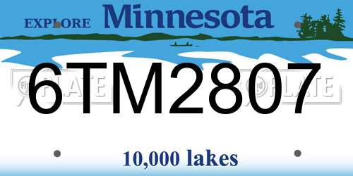 6TM2807 Minnesota License Plate