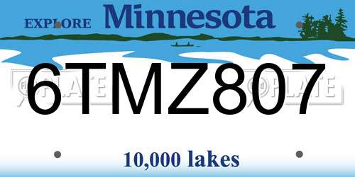 6TMZ807 Minnesota License Plate