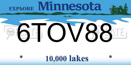 6TOV88 Minnesota License Plate