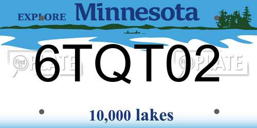 6TQT02 Minnesota License Plate