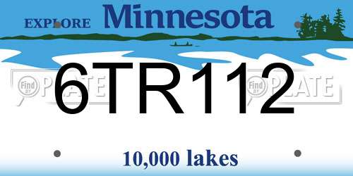 6TR112 Minnesota License Plate