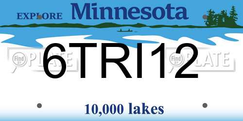 6TRI12 Minnesota License Plate