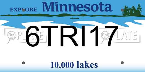 6TRI17 Minnesota License Plate