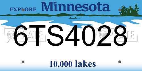 6TS4028 Minnesota License Plate