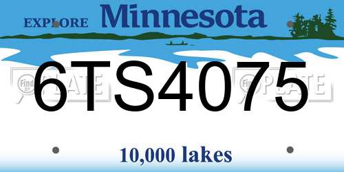 6TS4075 Minnesota License Plate