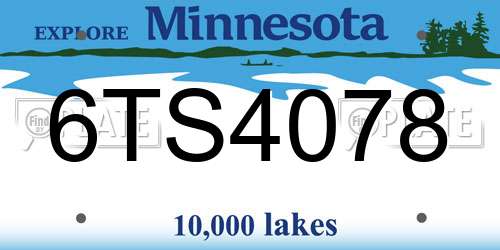 6TS4078 Minnesota License Plate