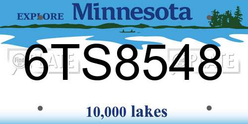 6TS8548 Minnesota License Plate