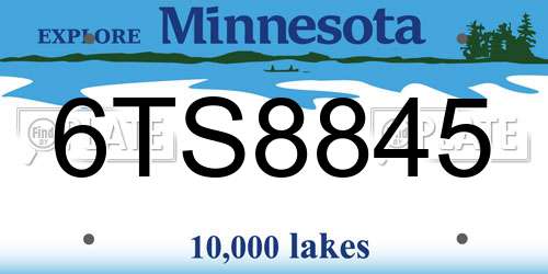 6TS8845 Minnesota License Plate