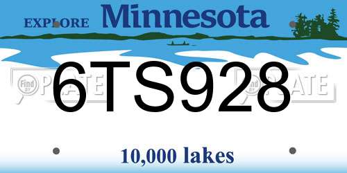 6TS928 Minnesota License Plate