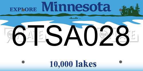 6TSA028 Minnesota License Plate