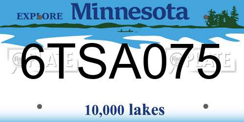 6TSA075 Minnesota License Plate