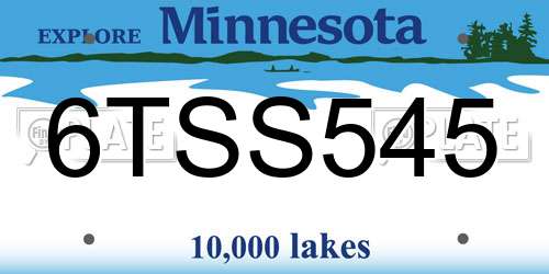 6TSS545 Minnesota License Plate