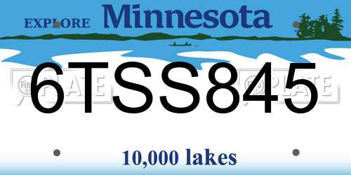 6TSS845 Minnesota License Plate