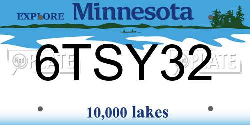 6TSY32 Minnesota License Plate